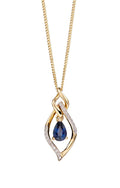 Gecko Jewellery 9ct Gold Double Drop Open Marquise Diamond Pendant