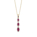 Gecko Jewellery Marquise Triple Drop Pendant - 9ct Gold & Diamonds