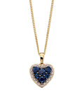 Gecko Jewellery 9ct Gold Heart Pendant with Precious Stones and Diamonds
