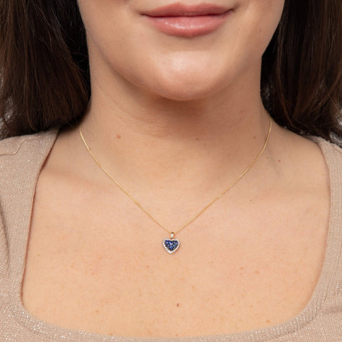 Gecko Jewellery 9ct Gold Heart Pendant with Precious Stones and Diamonds