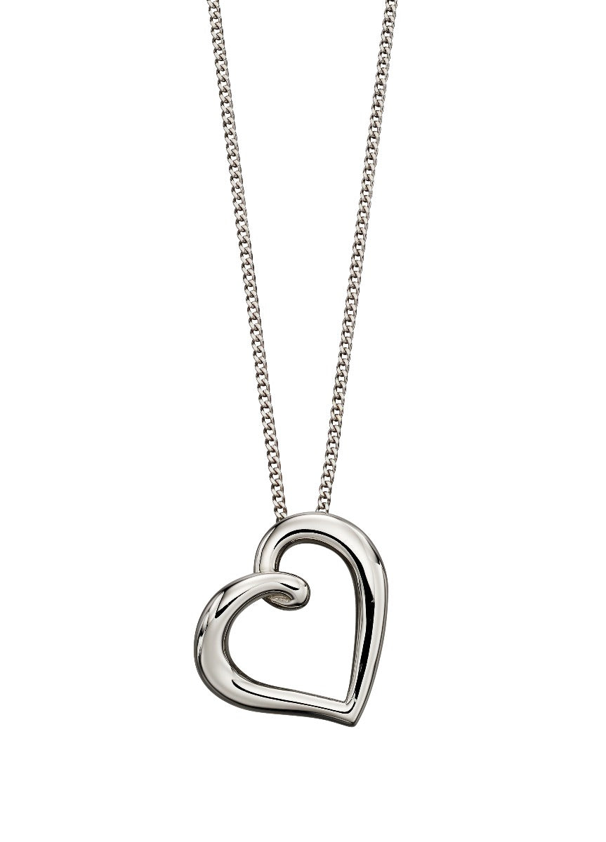 Gecko Jewellery Organic Heart Pendant – 9ct Gold Modern Classic Necklace
