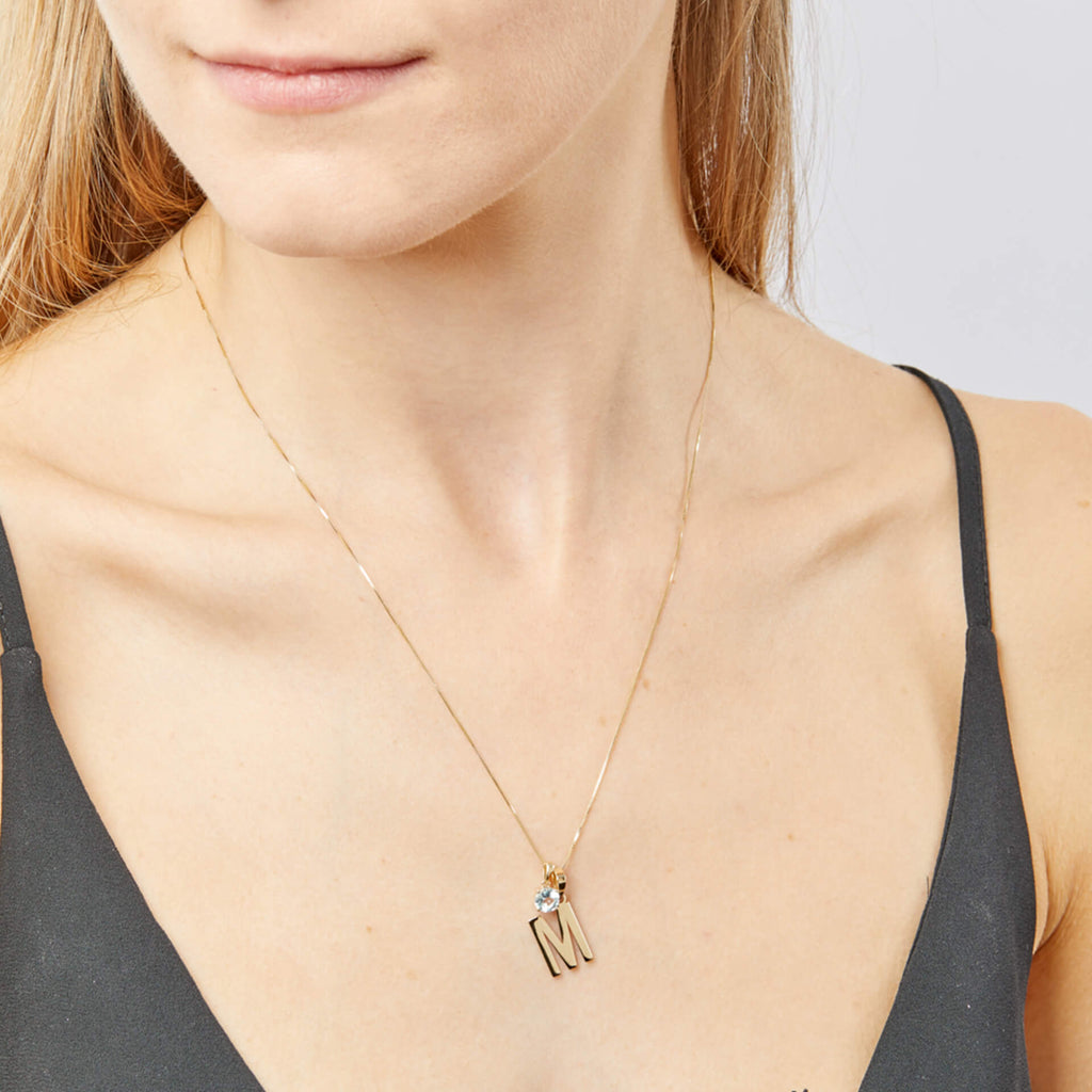 Gecko Jewellery 9ct Yellow Gold Birthstone Pendant - Personalised Gift