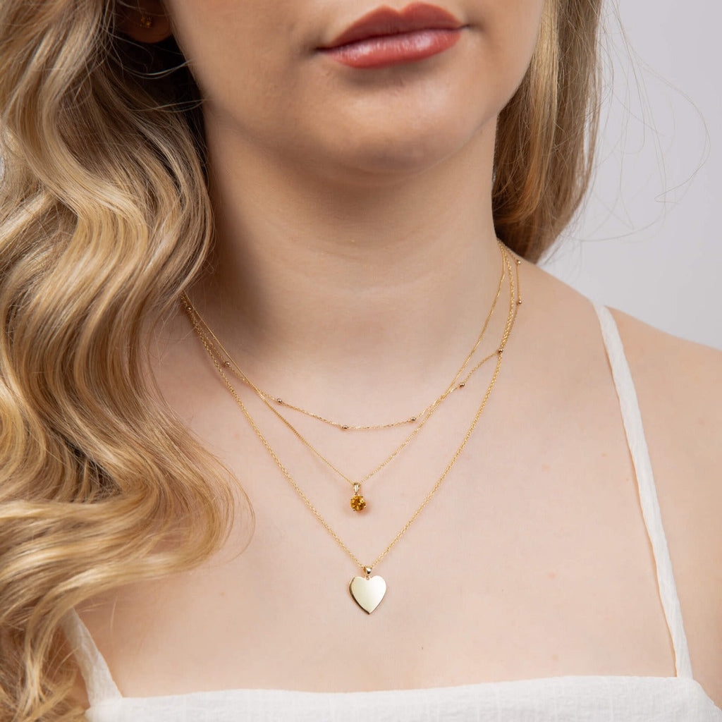 Gecko Jewellery 9ct Gold Ball Station Chain Necklace – Two Tone Design