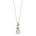 Gecko Jewellery White Gold Freshwater Pearl and Diamond Vine Pendant