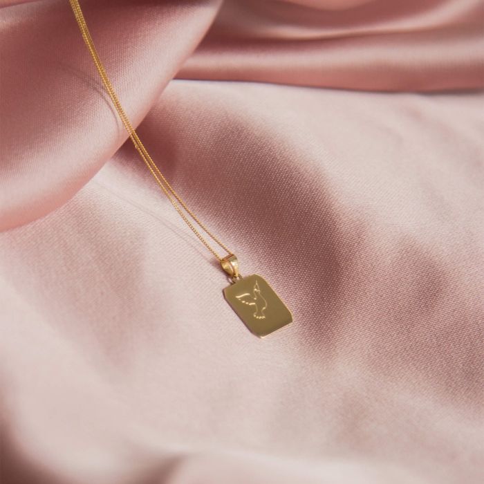 Gecko Jewellery 9ct Yellow Gold Rectangular Dog Tag Pendant – Engravable