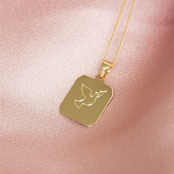Gecko Jewellery 9ct Yellow Gold Rectangular Dog Tag Pendant – Engravable
