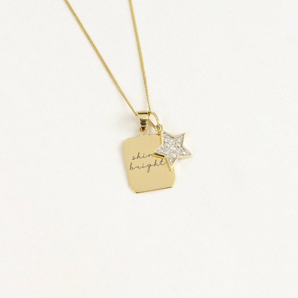 Gecko Jewellery Star Diamond Pendant in 9ct Gold - Sparkling Necklace
