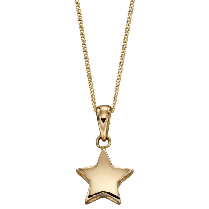 Gecko Jewellery 9ct Yellow Gold Small Star Pendant for Engraving