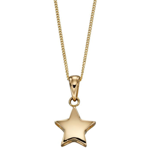 Gecko Jewellery 9ct Yellow Gold Small Star Pendant for Engraving