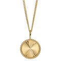 Gecko Jewellery 9ct Yellow Gold Granulated Disc Pendant with Diamond Cut