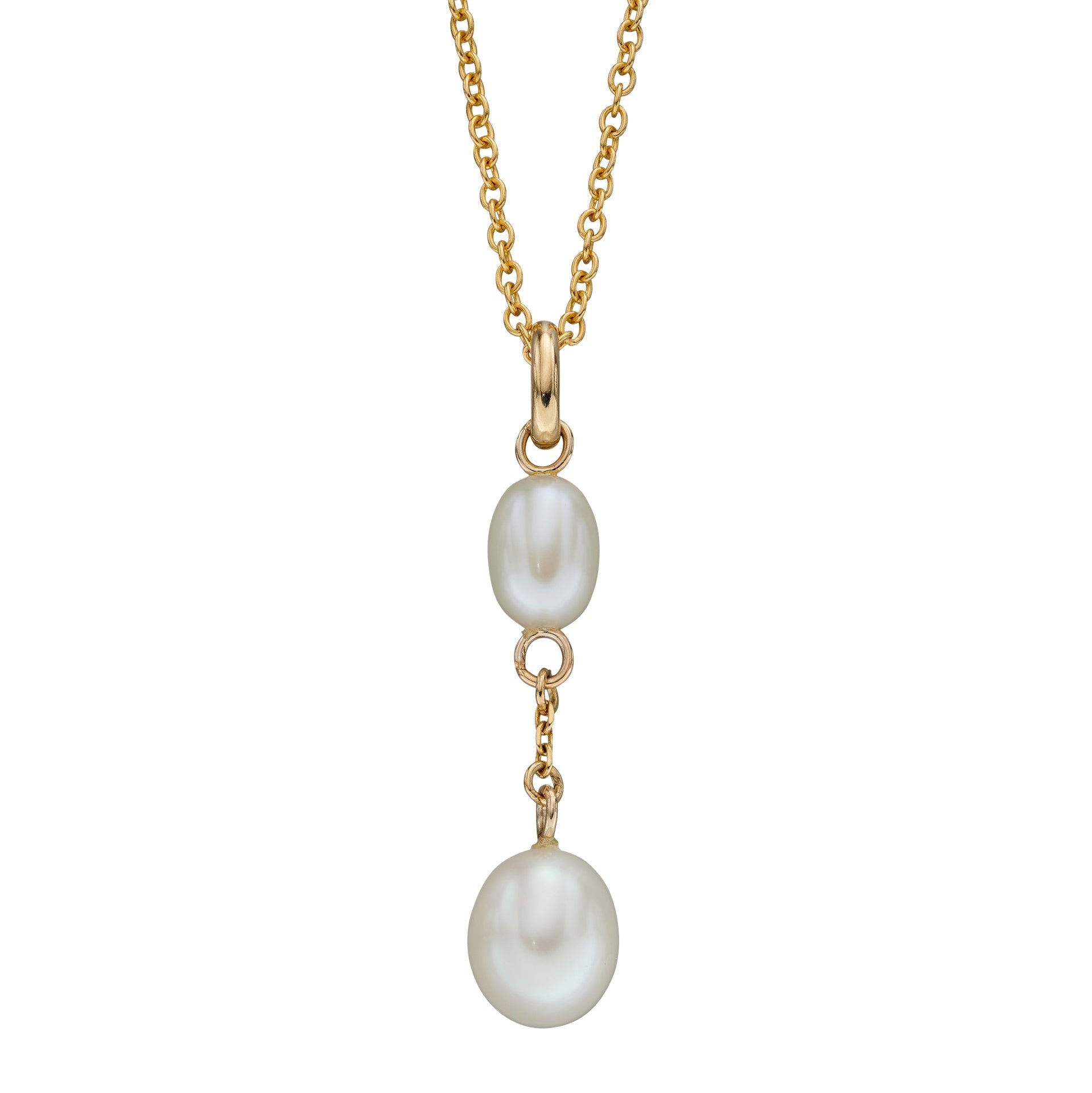Freshwater Pearl Teardrop Pendant in 9ct Yellow Gold | Gecko Jewellery