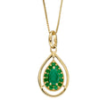 Gecko Jewellery 9ct Gold Cut Out Teardrop Pendant with Precious Stone