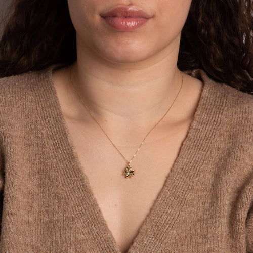 Gecko Jewellery 9ct Yellow Gold Four Leaf Clover Pendant Necklace