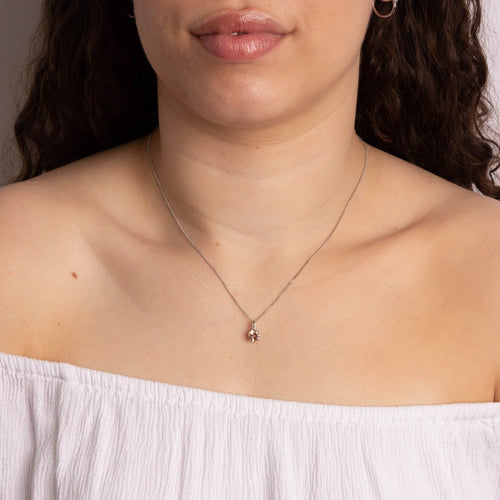 Gecko Jewellery Asscher Cut Morganite & Diamond Pendant in 9ct White Gold