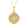 Gecko Jewellery 9ct Gold Bee Medallion Pendant - Engravable Necklace