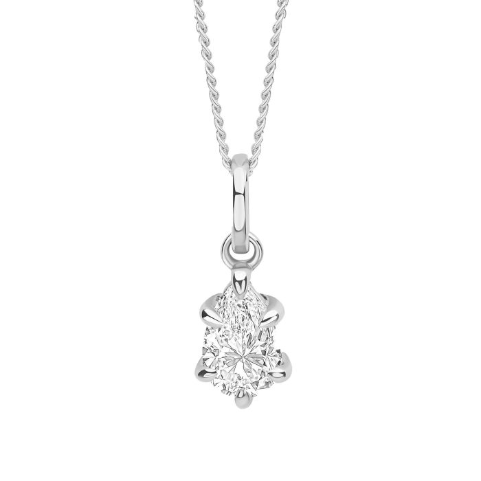 Gecko Jewellery Pear Cut Lab Grown Diamond Solitaire Pendant in 9ct Gold
