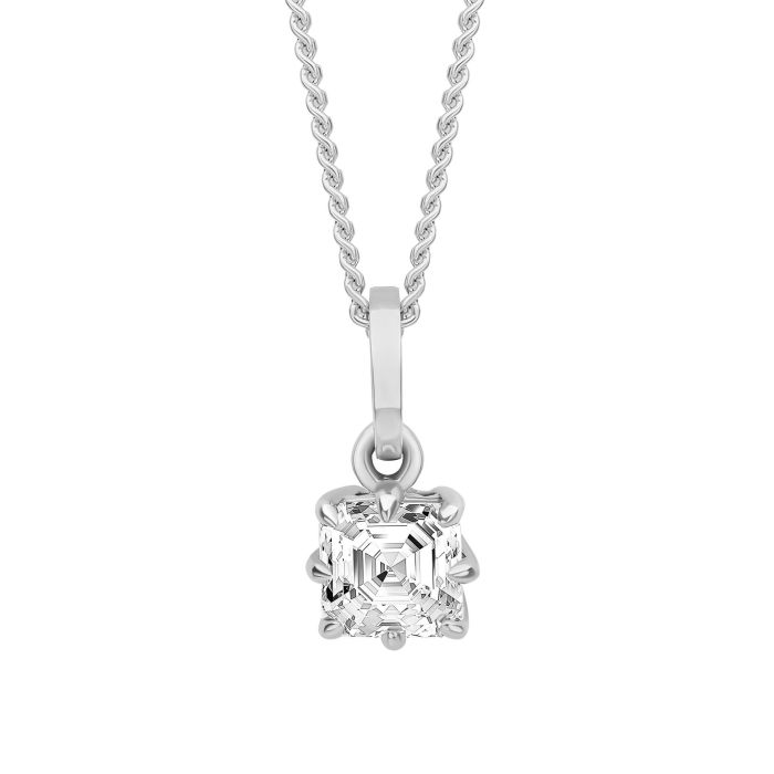 Gecko Jewellery Asscher Cut Lab Grown Diamond Solitaire Pendant in 9ct Gold