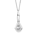 Gecko Jewellery Pear Cut Lab Grown Diamond Knife Edge Pendant in 9ct Gold