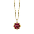 Gecko Jewellery 9ct Yellow Gold Seven Stone Ruby Cluster Pendant