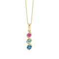Gecko Jewellery Amalfi Three Colour Twist Pendant – Sapphire & Topaz