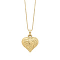 Gecko Jewellery 9ct Yellow Gold Heart Ripple Texture Pendant Necklace