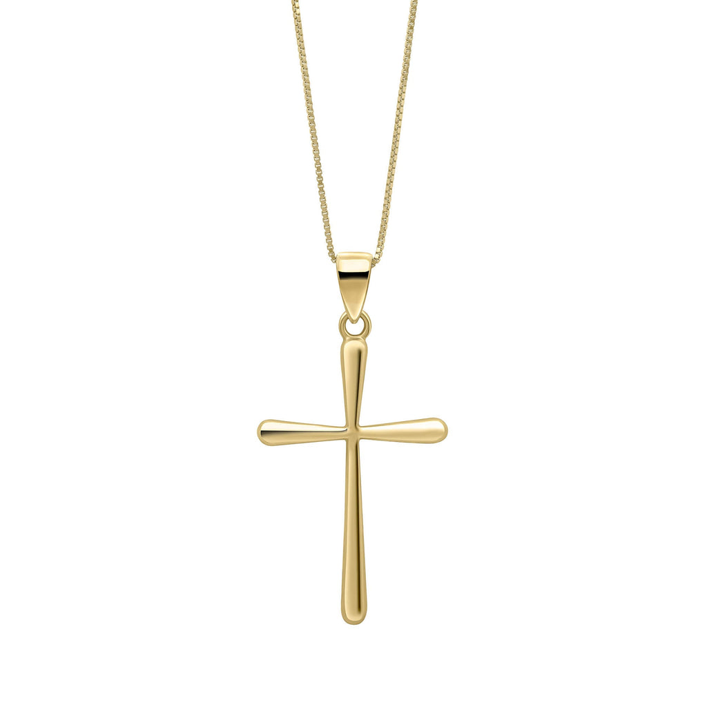 Gecko Jewellery Tapered Cross Pendant | 9ct Yellow Gold Polished Finish