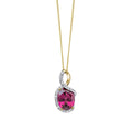 Gecko Jewellery 9ct Yellow Gold Garnet and Diamond Twist Pendant