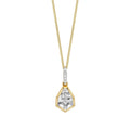 Gecko Shield Cut White Topaz & Diamond Pendant in 9ct Yellow Gold