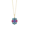 Gecko Jewellery Barcelona 9ct Gold Multi-Stone Cluster Pendant