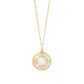 Gecko Jewellery 9ct Yellow Gold Mother of Pearl Inlay Swirl Pendant