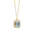 Gecko Jewellery Elongated Octagon Aquamarine Pendant in 9ct Yellow Gold