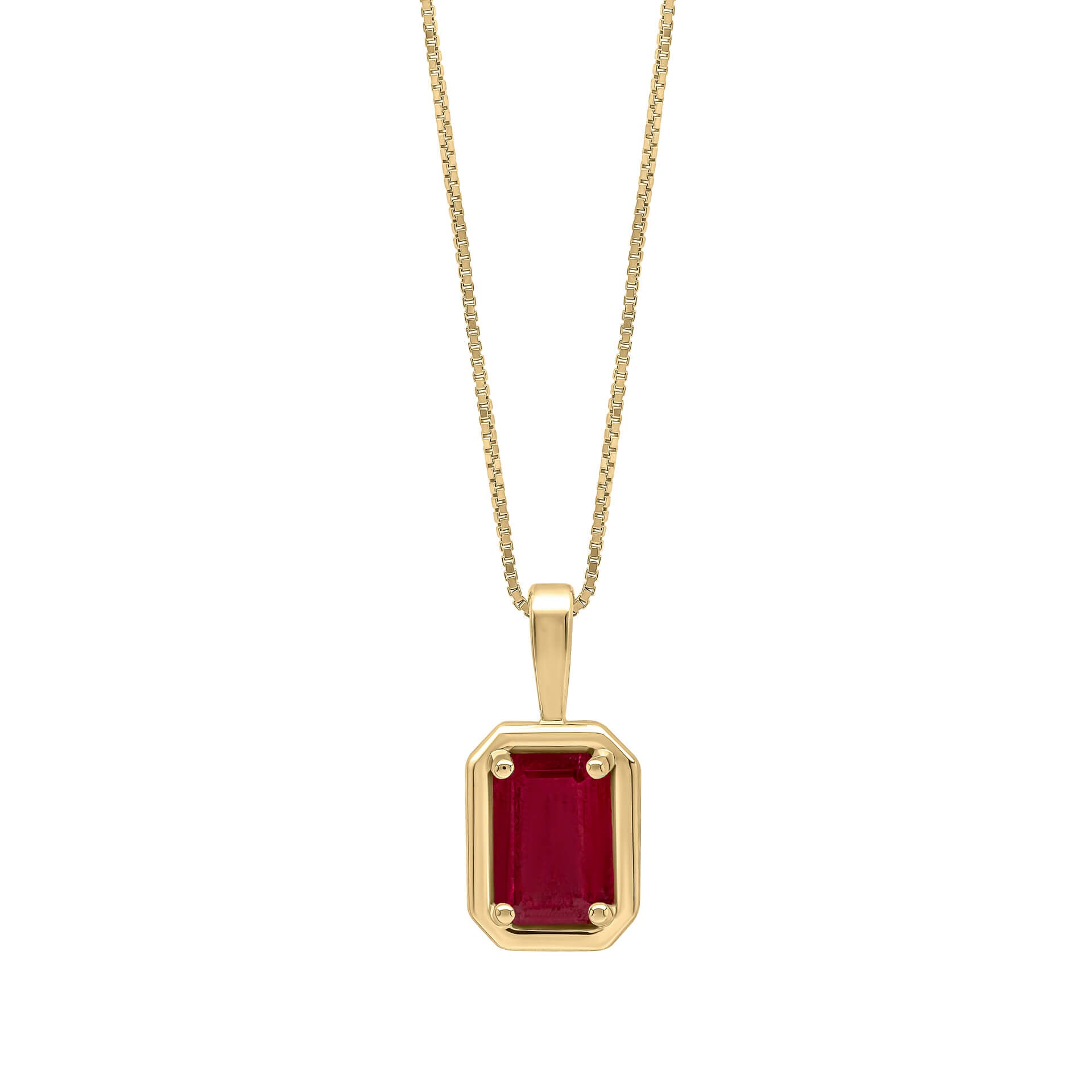 Gecko Jewellery 9ct Yellow Gold Octagon Precious Stone Pendant