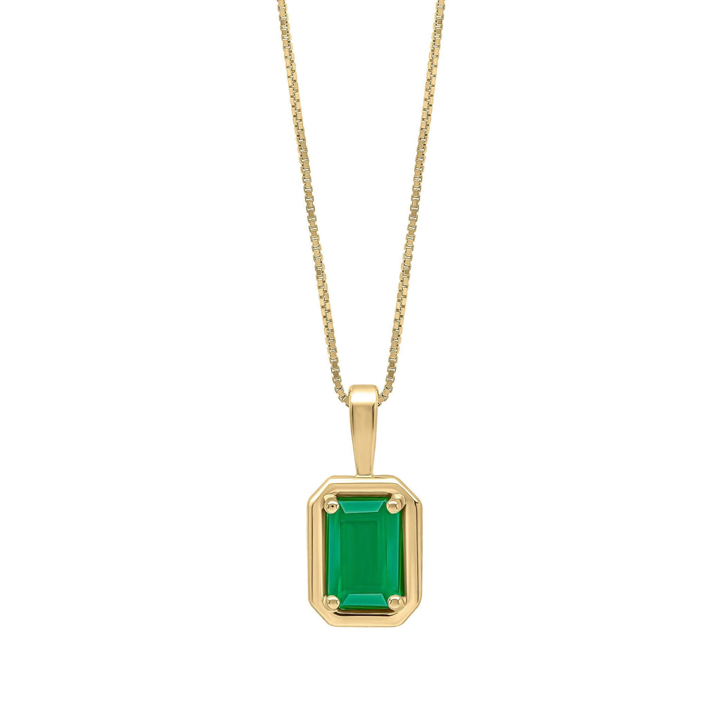 Gecko Jewellery 9ct Yellow Gold Octagon Precious Stone Pendant
