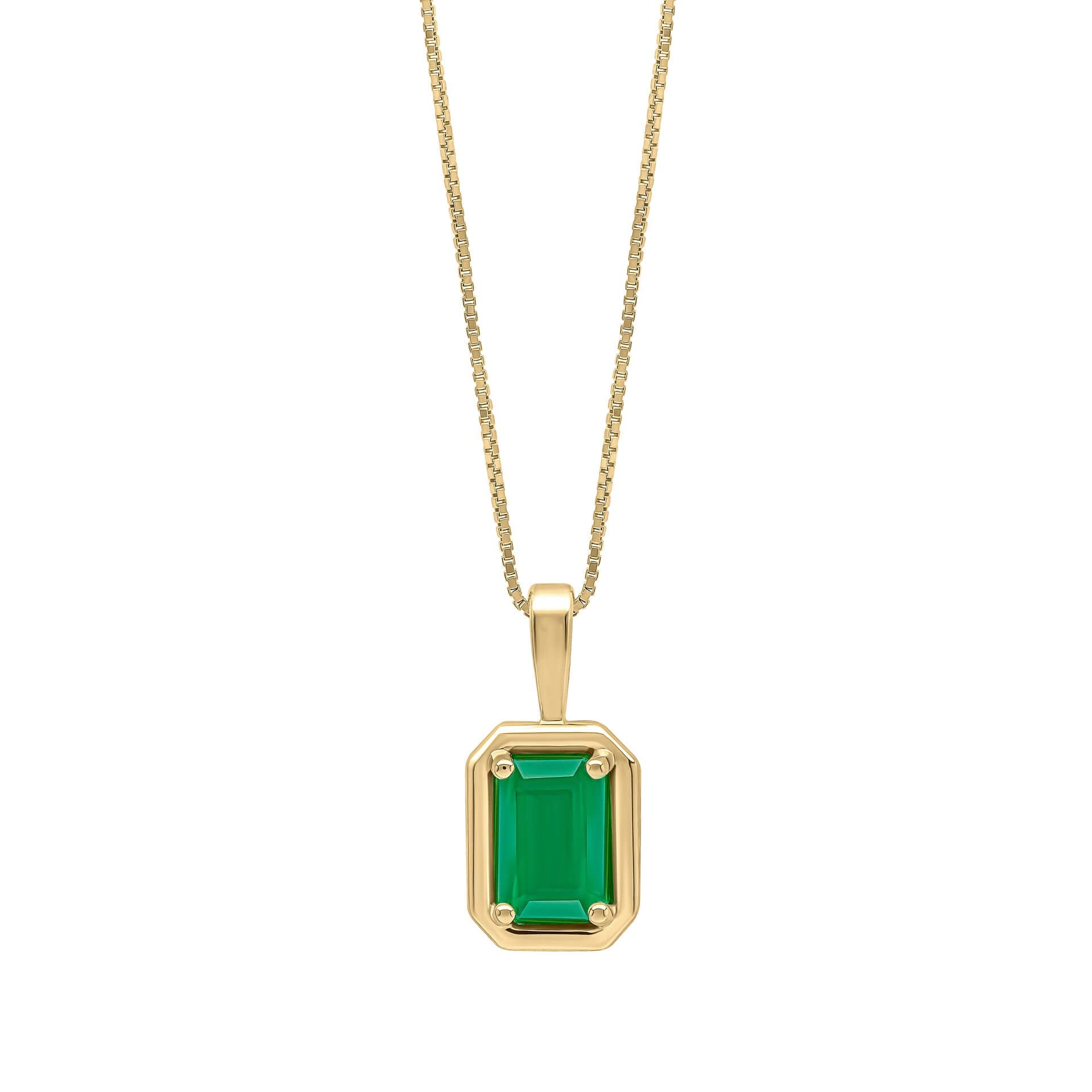 Gecko Jewellery 9ct Yellow Gold Octagon Precious Stone Pendant