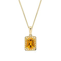 Gecko Jewellery 9ct Yellow Gold Octagon Citrine Pendant Necklace