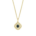 Gecko Jewellery Ornate Sapphire Pendant | 9ct Yellow Gold Vintage Style