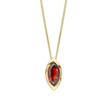 Gecko Jewellery Marquise Garnet Pendant – 9ct Gold Twisted Setting