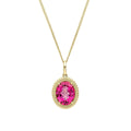Gecko Jewellery 9ct Gold Oval Cut Pink Topaz Pendant – Vintage Style
