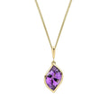 Gecko Jewellery Flame Cut Amethyst Pendant in 9ct Yellow Gold