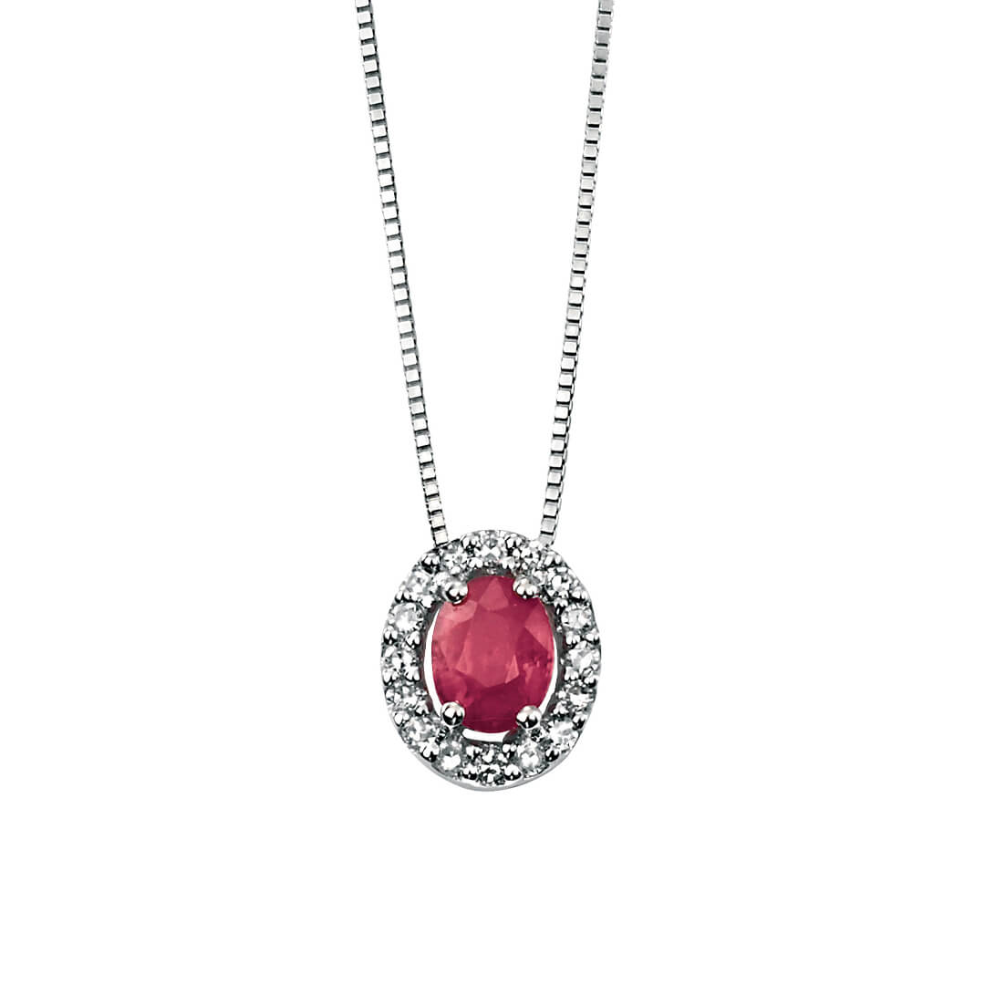 Gecko Jewellery 9ct Gold Precious Stone and Diamond Cluster Pendant