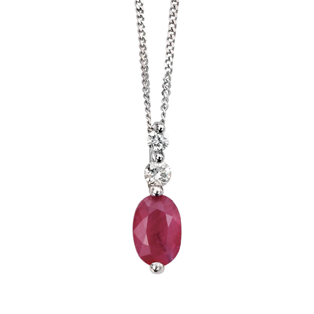 Gecko Jewellery 9ct Gold Precious Stone and Diamond Drop Pendant