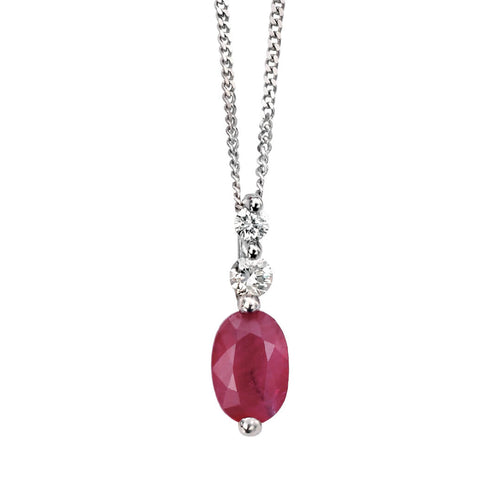 Gecko Jewellery 9ct Gold Precious Stone and Diamond Drop Pendant