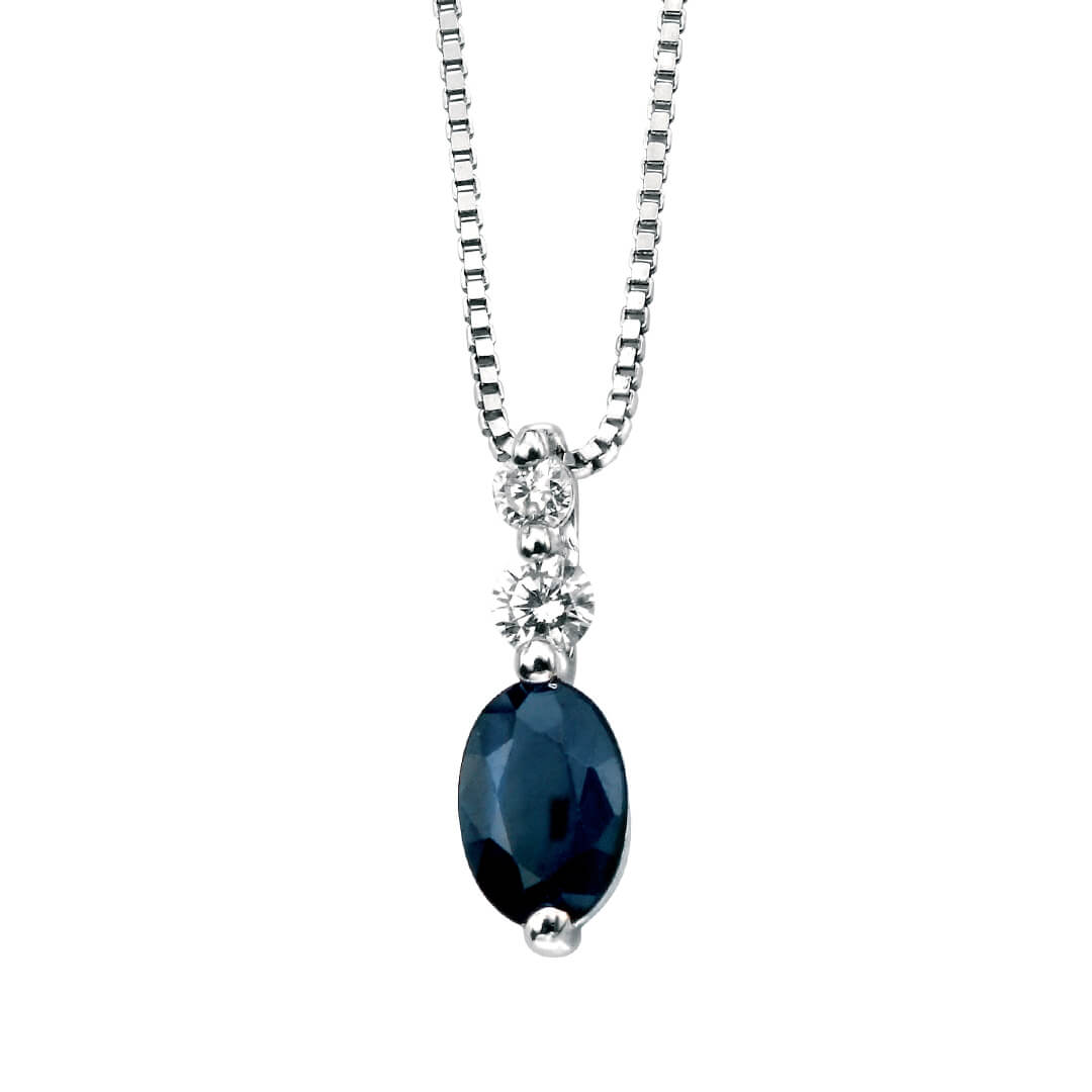 Gecko Jewellery 9ct Gold Precious Stone and Diamond Drop Pendant
