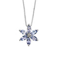 Gecko Jewellery Tanzanite and Diamond Flower Pendant in 9ct Gold