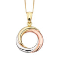 Gecko Jewellery 9ct Tri-Metal Gold Open Circle Pendant Necklace