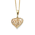 Gecko Jewellery 9ct Yellow Gold Caged Heart Pendant for Women