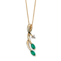 Emerald and Diamond Vine Pendant in 9ct Gold | Gecko Jewellery Retail