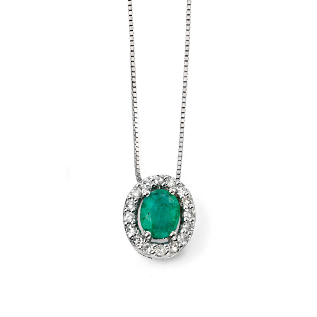 Gecko Jewellery 9ct Gold Precious Stone and Diamond Cluster Pendant
