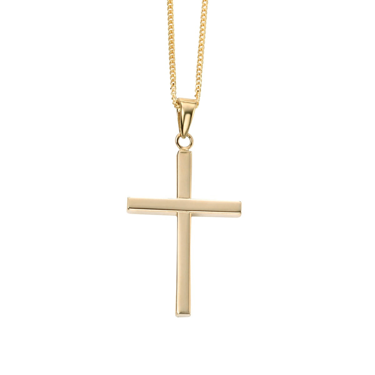 Gecko Jewellery 9ct Gold Large Cross Pendant with Polished Finish