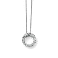 Gecko Jewellery 9ct White Gold Open Circle Diamond Pendant Necklace